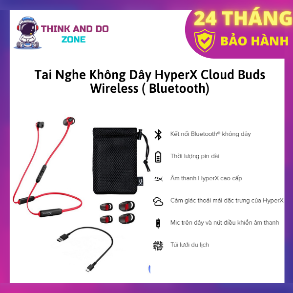 Tai Nghe Không Dây HyperX Cloud Buds Wireless ( Bluetooth) - Hàng Chính Hãng