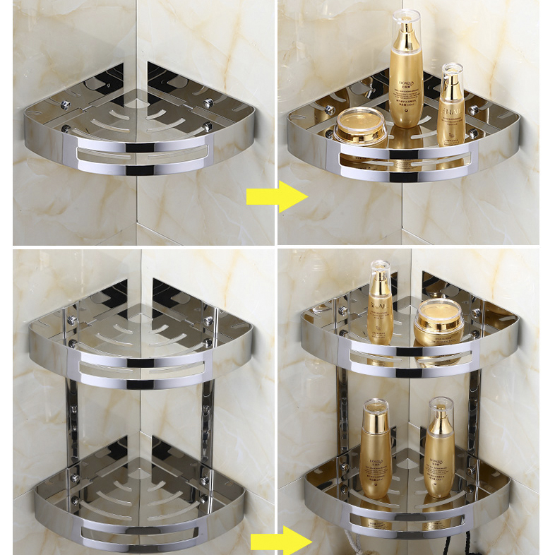 Kệ góc đôi để xà bông phòng tắm AIZA inox 304