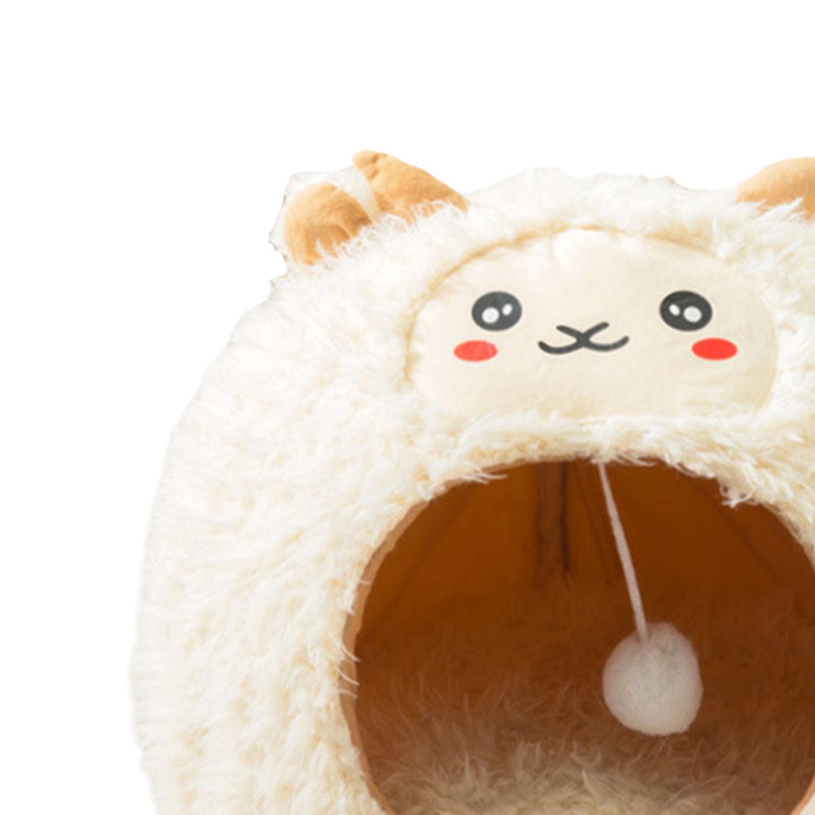 Fleece Lamb Shaped Cave Sleep Adorable Kennel for Pet Supplies Kitty Dog