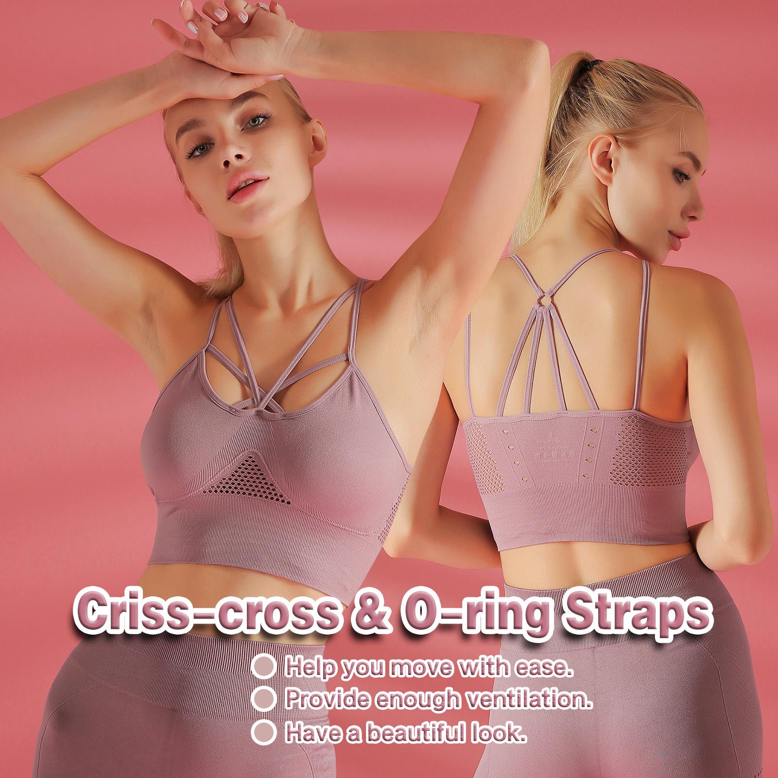 Áo crop top cho nữ, dây đai chéo có thể tháo rời, tập luyện thể dục, yoga