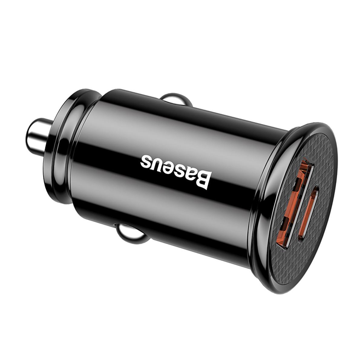 Tẩu sạc nhanh đa năng dùng cho xe hơi Baseus Circular Plastic A+C 30W PPS Car Charger - Hàng Chính Hãng