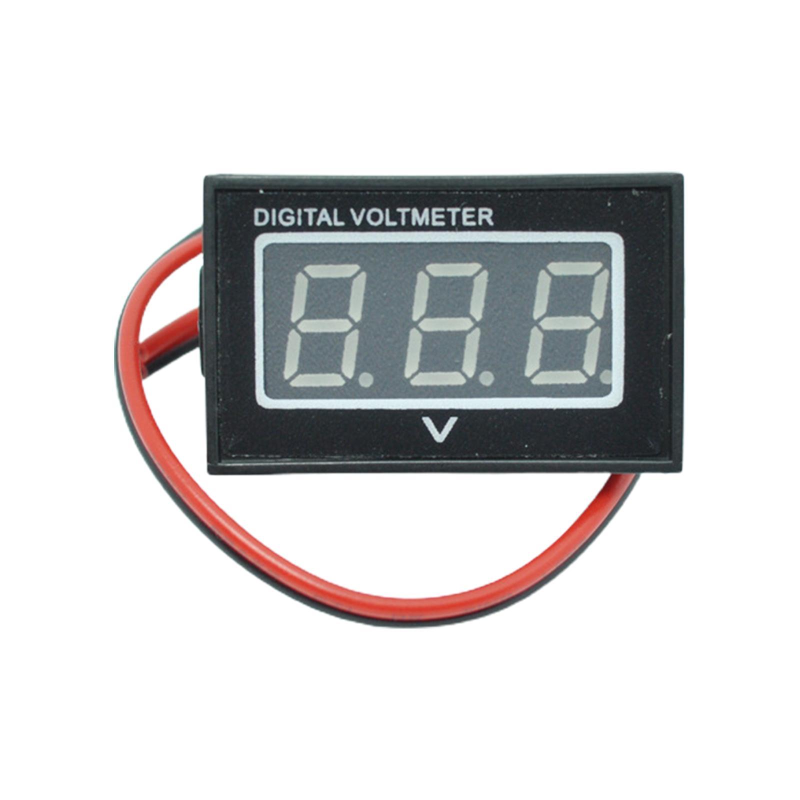 Digital Voltmeter Waterproof DC2.5-30V Voltage Meter Small Voltage Panel Meter for Car Vehicle