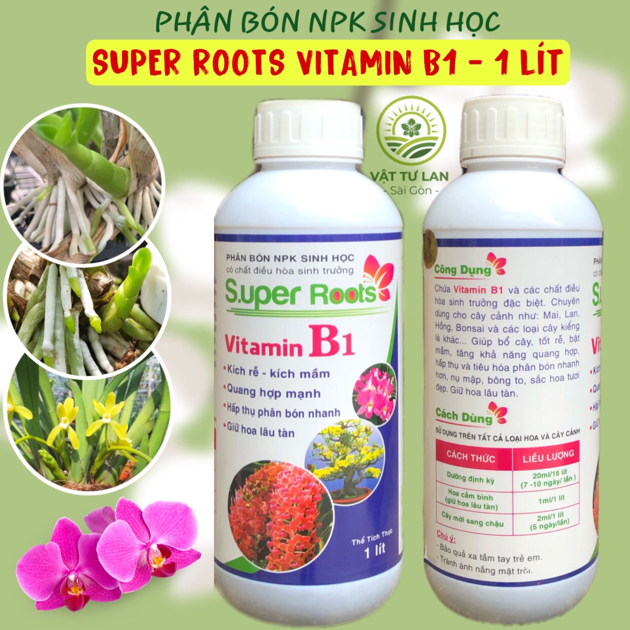 PHÂN BÓN NPK SINH HỌC SUPER ROOTS VITAMIN B1 - 1 lít