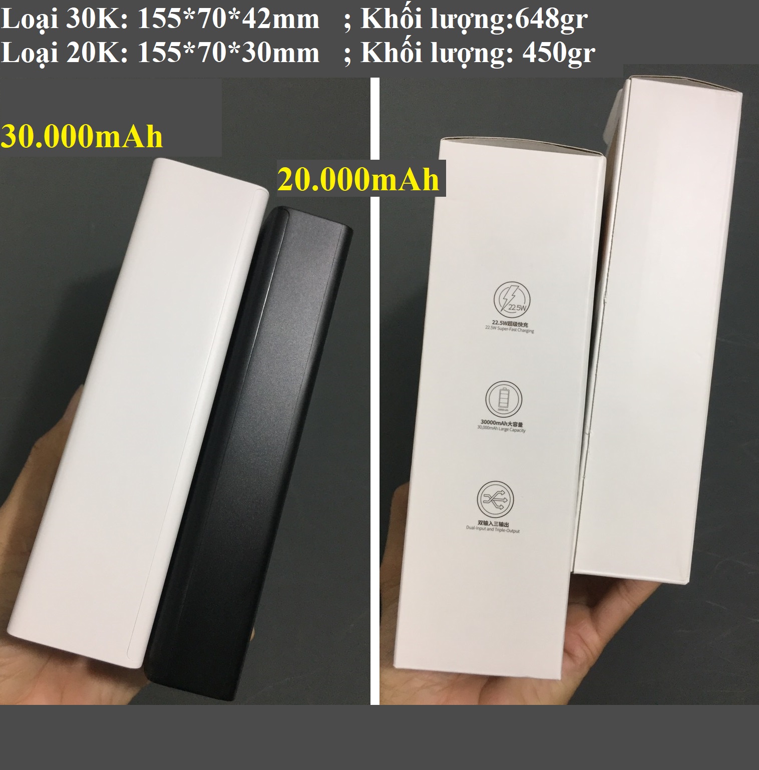 Pin dự phòng sạc nhanh 30W / 22.5W  3 cổng sạc có  LEd hiển thị 20000/ 30000mAh Baseus Star Lord _ Hàng chính hãng