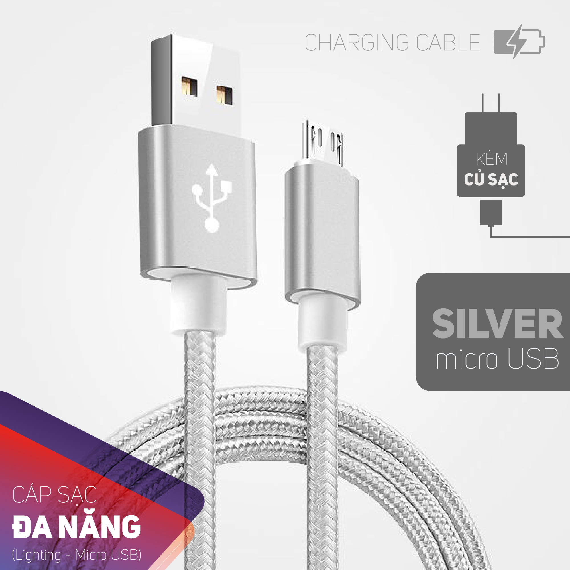 Bộ cáp sạc Mirco USB kèm theo củ sạc Quick charge 3.0,dây cáp sạc android bọc vải chắc chắn chọn màu ngẫu nhiên,củ sạc và cáp sạc nhanh tiện lợi có thể sạc hầu hết các dòng điện thoại trên thị trường