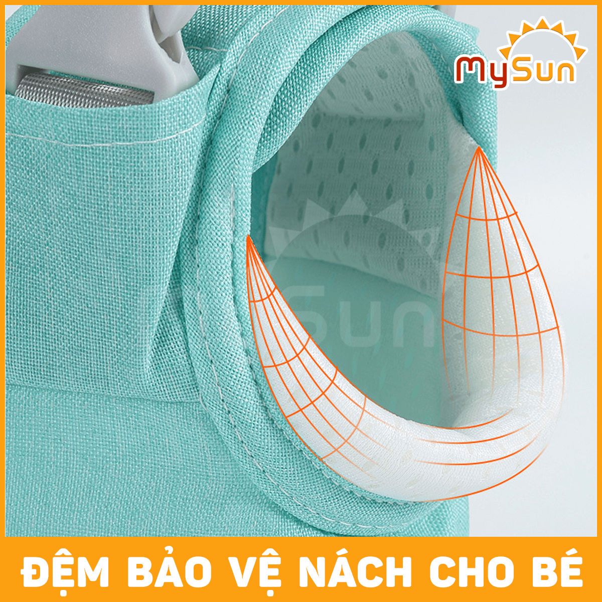 Đai tập đi đứng cho bé - dụng cụ dây đai địu tập đi nhún cho bé 1 2 3 tuổi vải lưới MySun