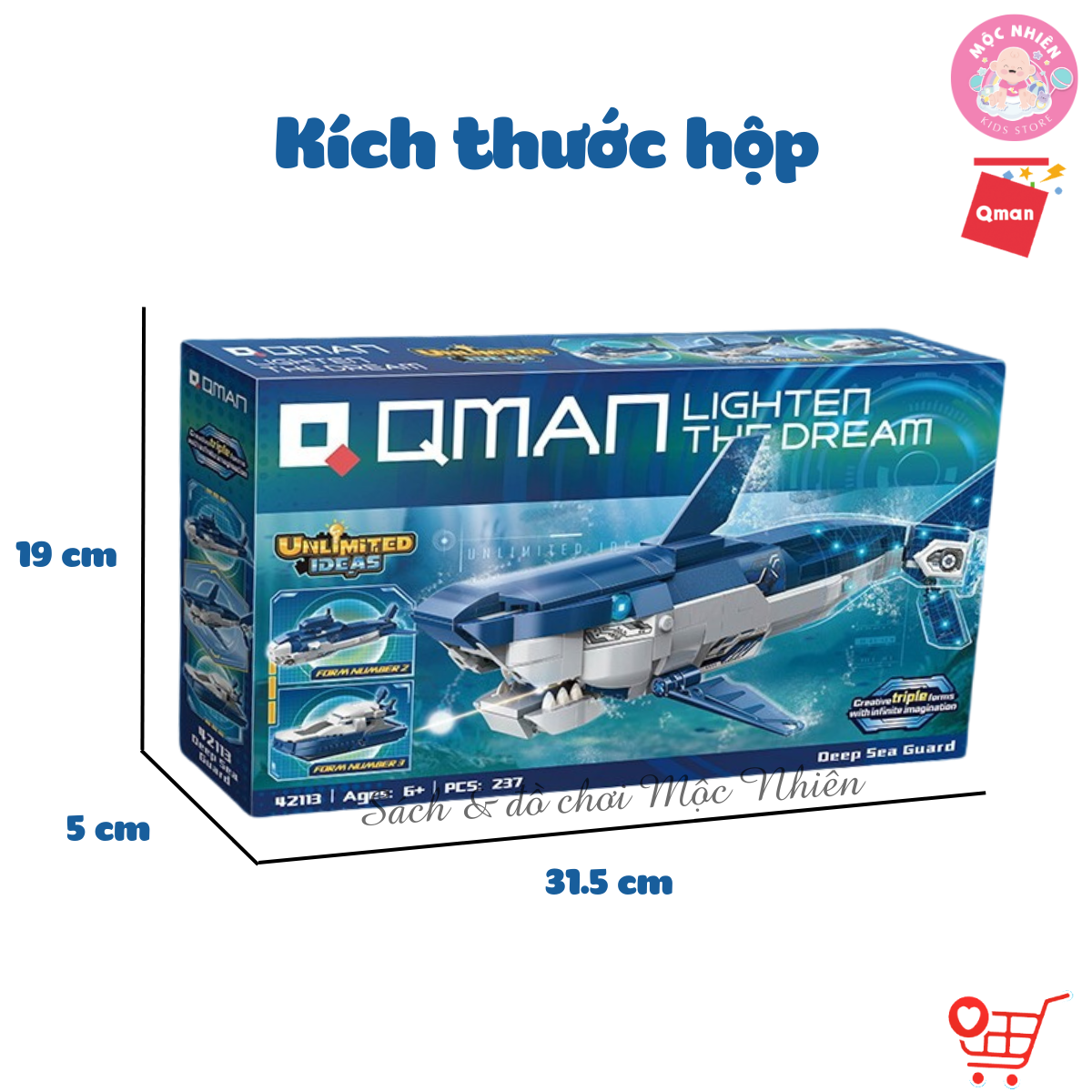 Đồ chơi lắp ráp xếp hình Qman 42113 - Bảo vệ biển sâu (237 mảnh ghép) - Dành cho bé từ 6 tuổi