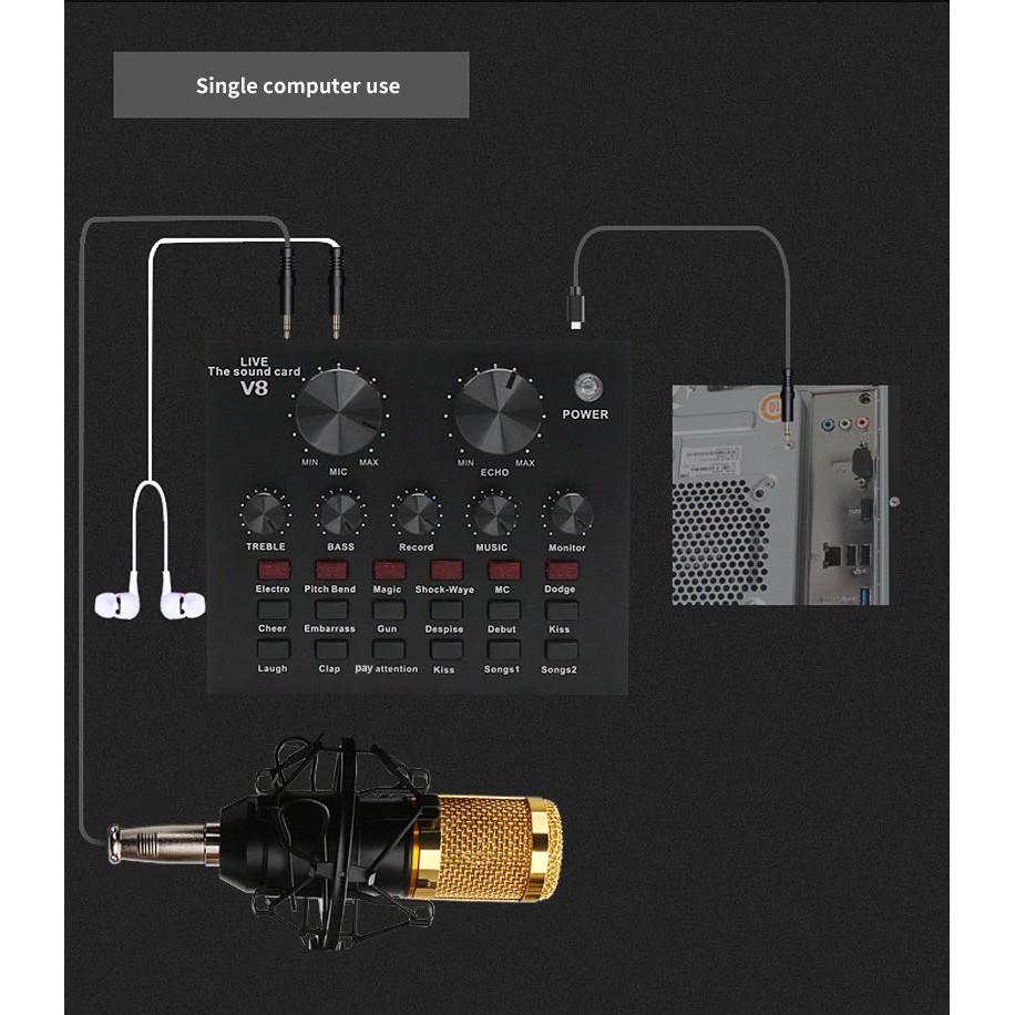 Sound Card V8 Blutooth . Tích Hợp Chế Độ Autotune , Phiên Bản Tiếng Anh Cực Hay , Dễ Sử Dụng