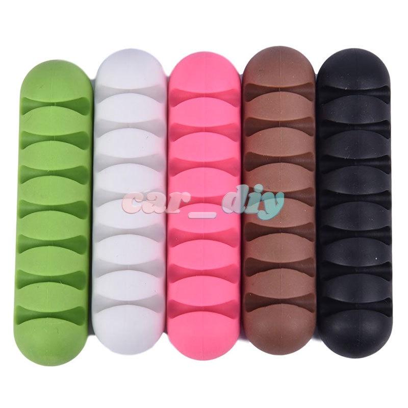 1 Đế Giữ Dây Cáp Sạc/Tai Nghe/ Dây Cáp USB 7 Lỗ Bằng Silicon Tiện Dụng