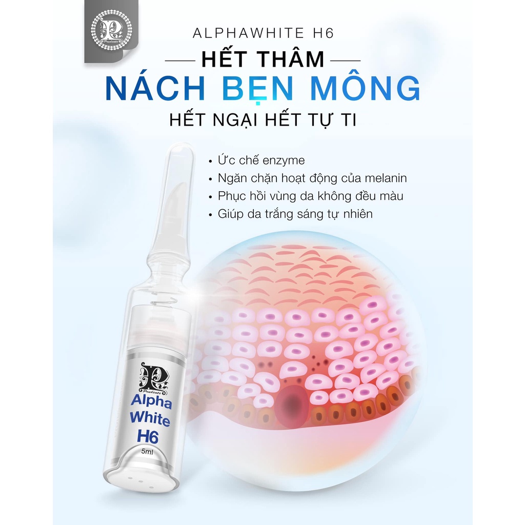 Kem Khử Thâm Mibiti Prudente Alpha White H6 Làm Sáng Nách Bẹn Mông (5ml)