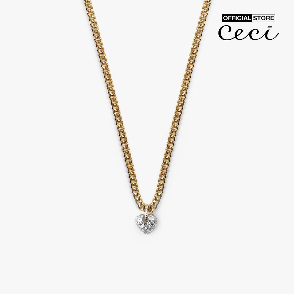 CECI - Dây chuyền nữ mắc xích phối mặt hình trái tim thời trang CC4-01000185-27