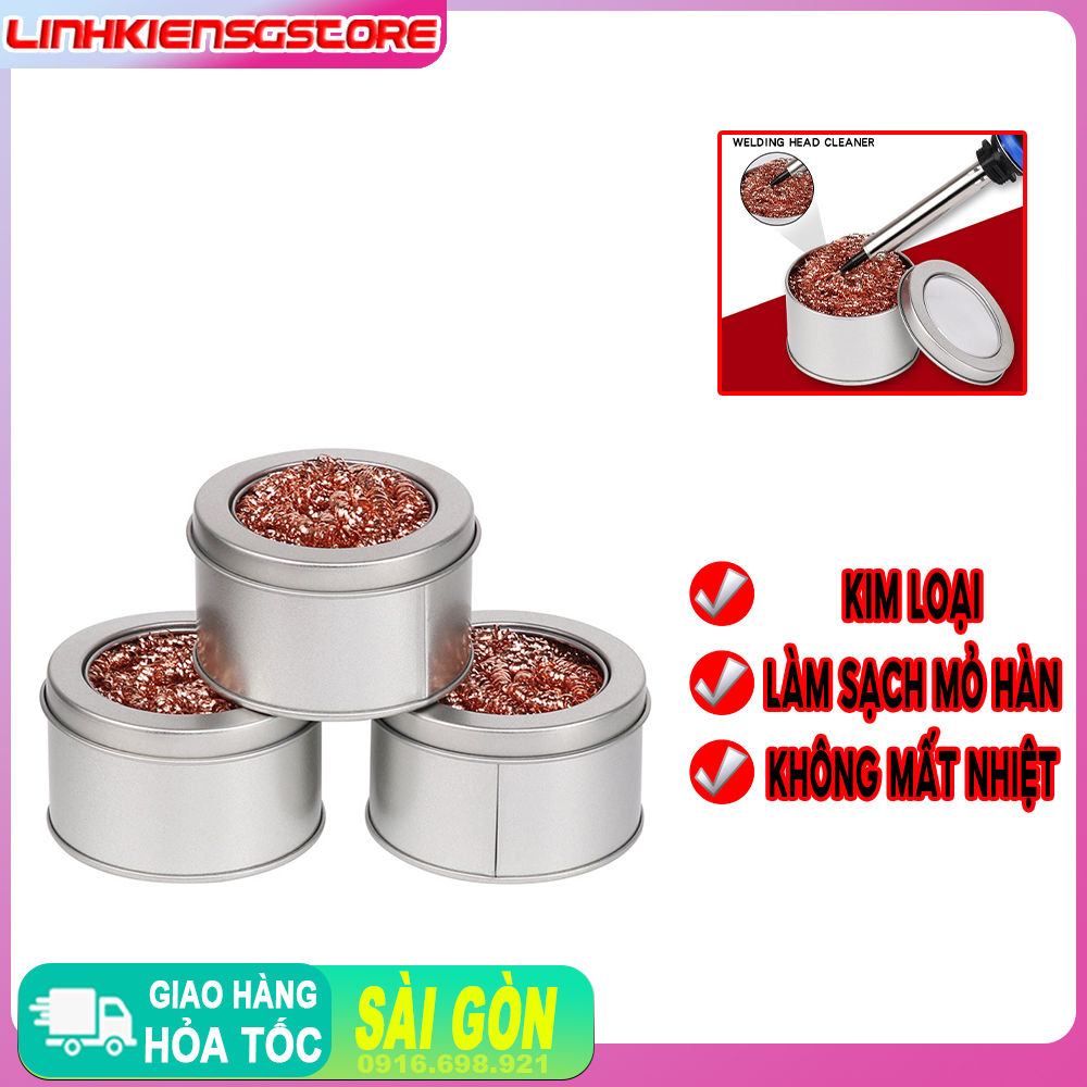 Bùi nhùi làm sạch đầu hàn mỏ hàn tay hàn chuyên dụng có hộp đựng