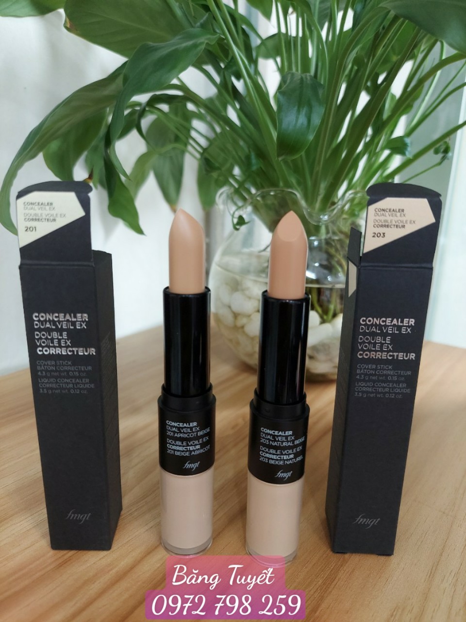 Che khuyết điểm 2 đầu Concealer Dual Veil FMGT The Face Shop (mẫu mới