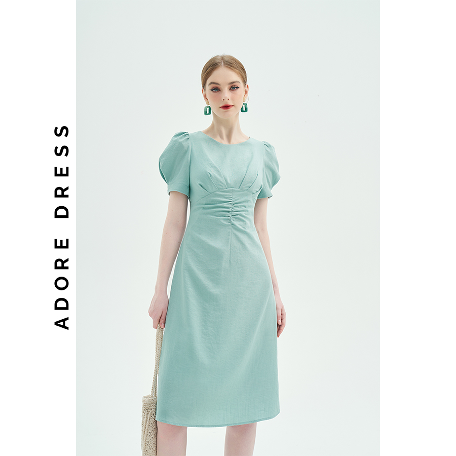 Đầm Midi dresses casual style giả đũi trơn cam nghệ và xanh mint 311DR2036  ADORE DRESS