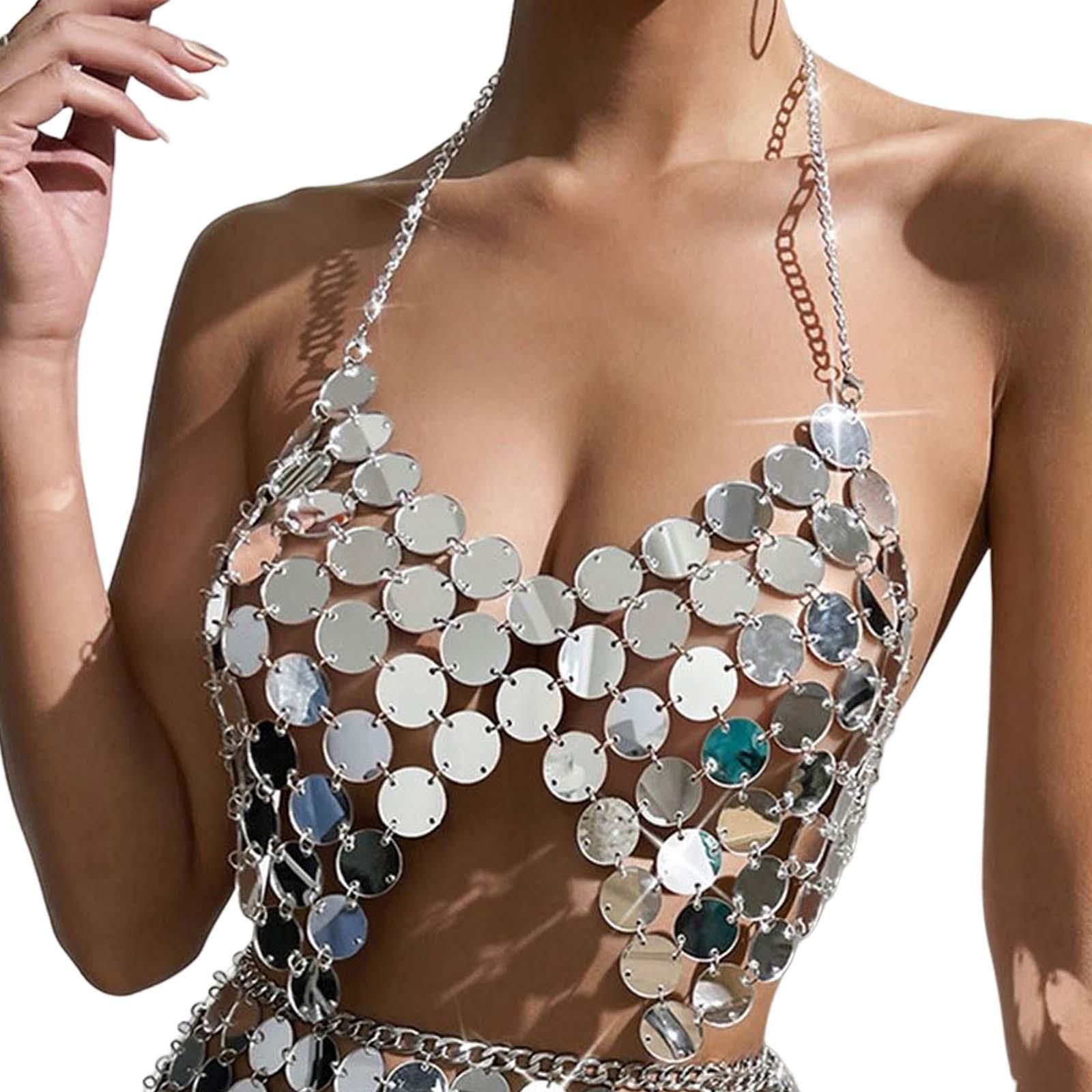 Women Belly Dance Skirt Sequin Crop Top for Beach Dancing Practicing Party