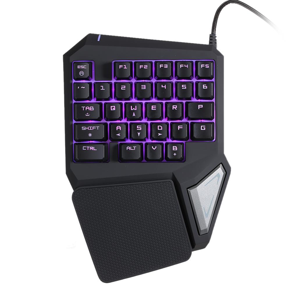 Bàn phím Delux T9 Pro Professional chơi game Esport có dây USB một tay / một tay 29 phím LED Backlit