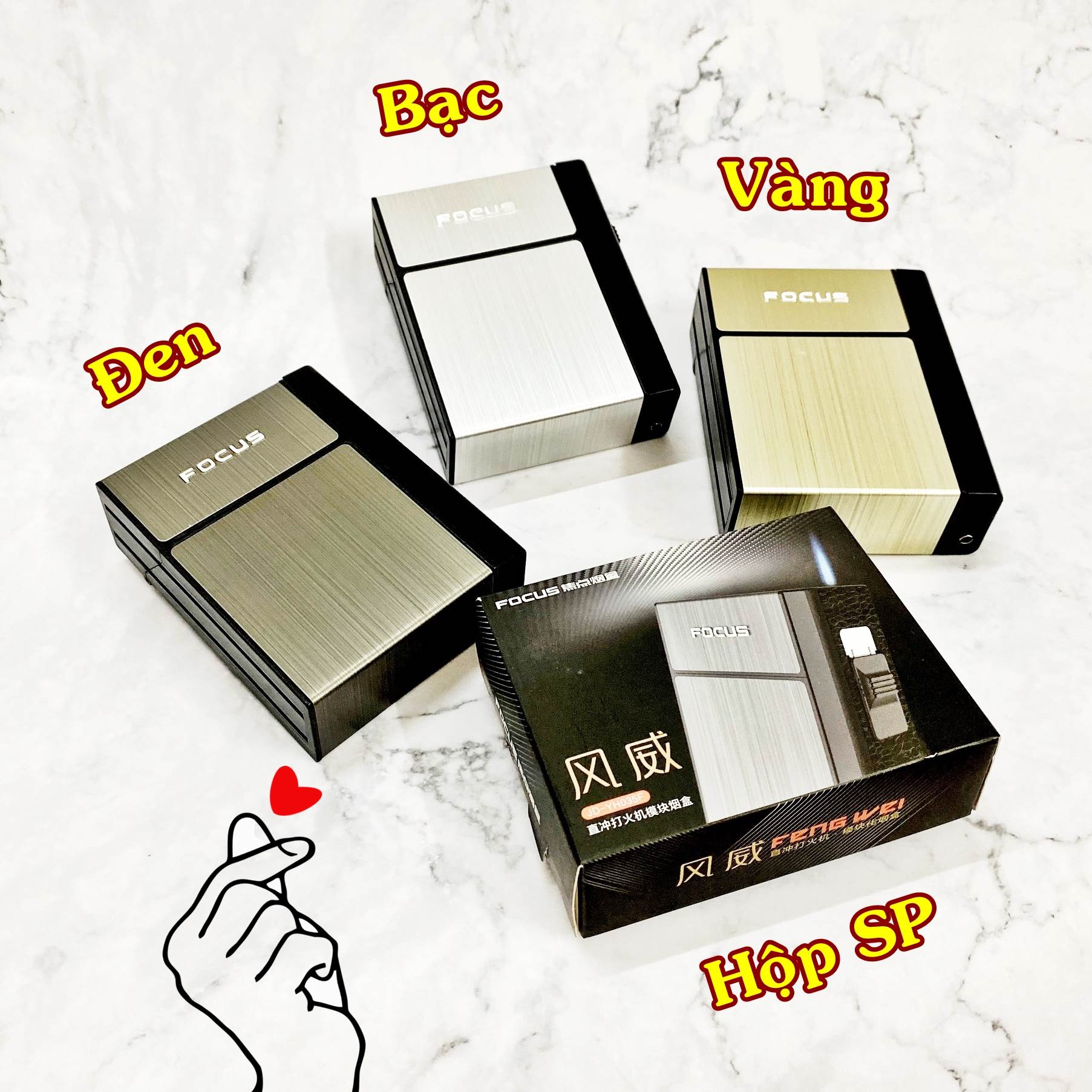Hộp quẹt bật lửa khè - hộp thuốc focus 2in1 - có thể tháo rời -