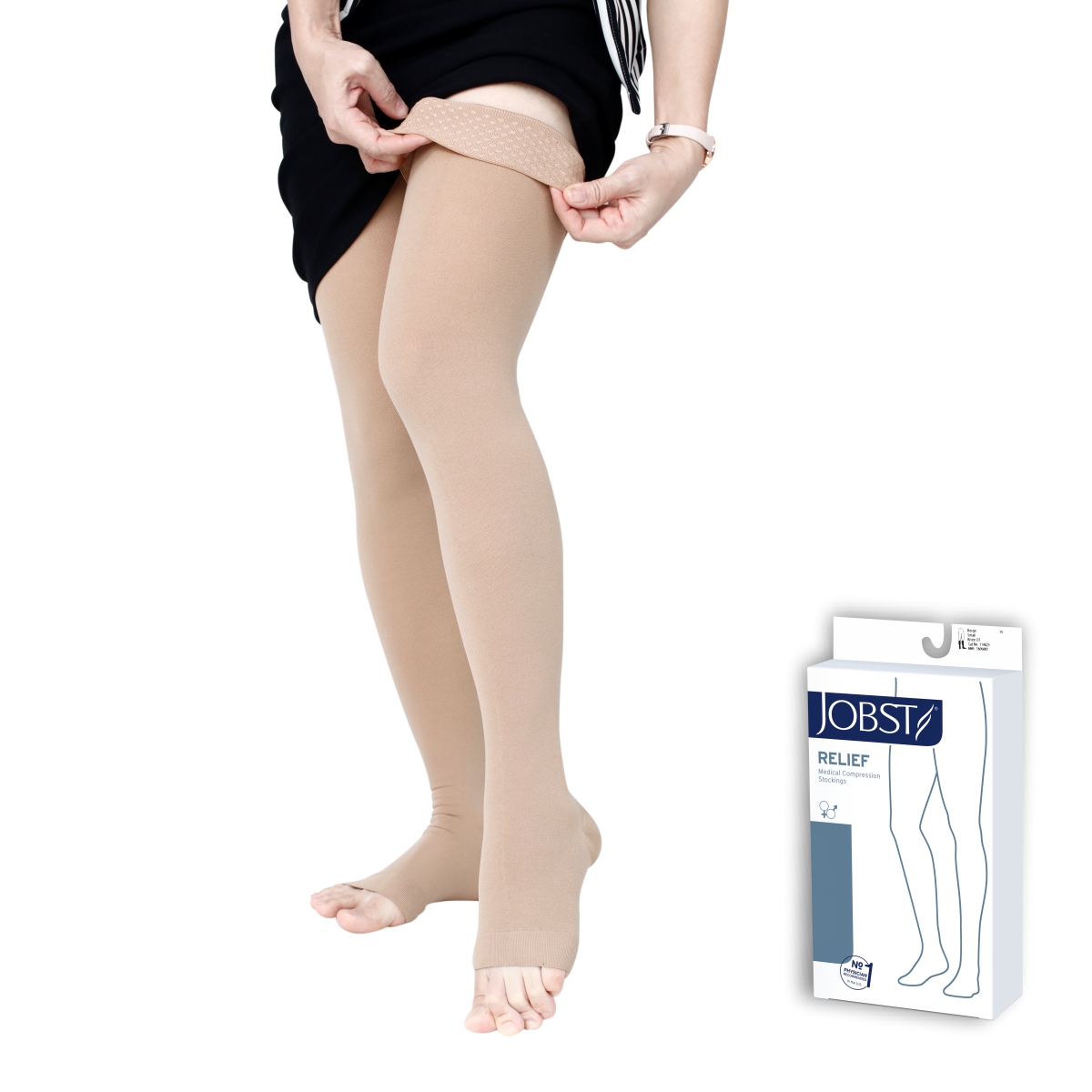 Combo 2 đôi Vớ y khoa đùi JOBST Relief chuẩn áp lực 20-30mmHg- Cơ bản điều trị suy tĩnh mạch