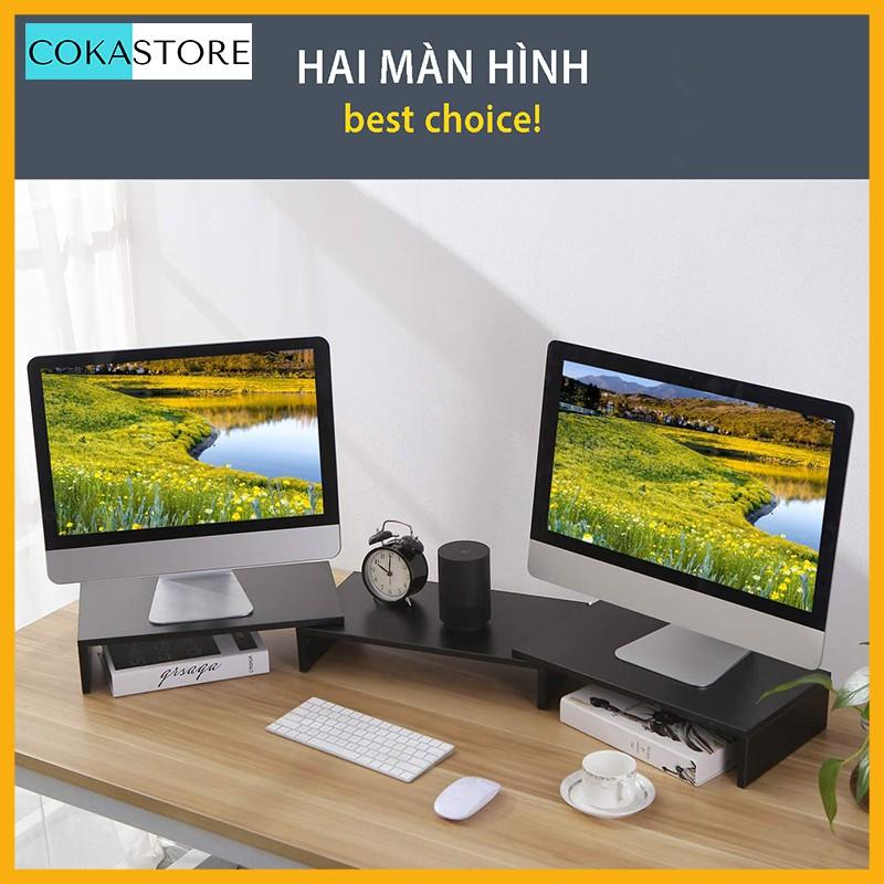 COMBO 03 Kệ Để Màn Hình Đa Chức Năng, Dễ Dàng Điều Chỉnh Kích Thước Từ 80 đến 120cm, Màu Đen