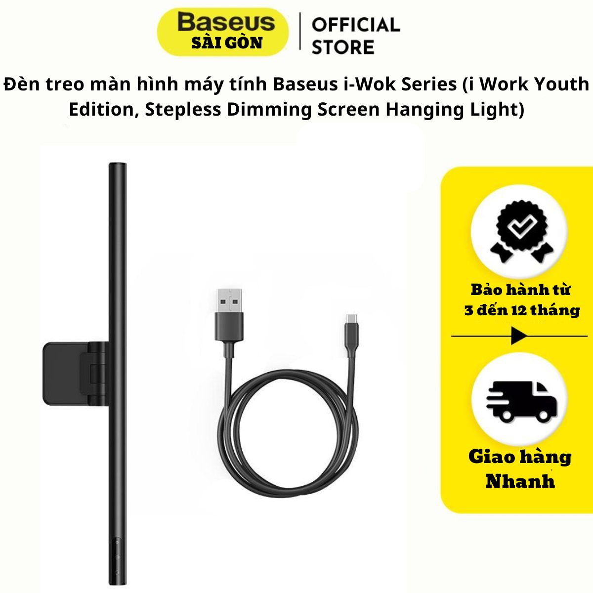 Đèn treo Baseus i-Wok Series màn hình máy tính bảo vệ mắt- DGIWK-B (Hàng chính hãng)