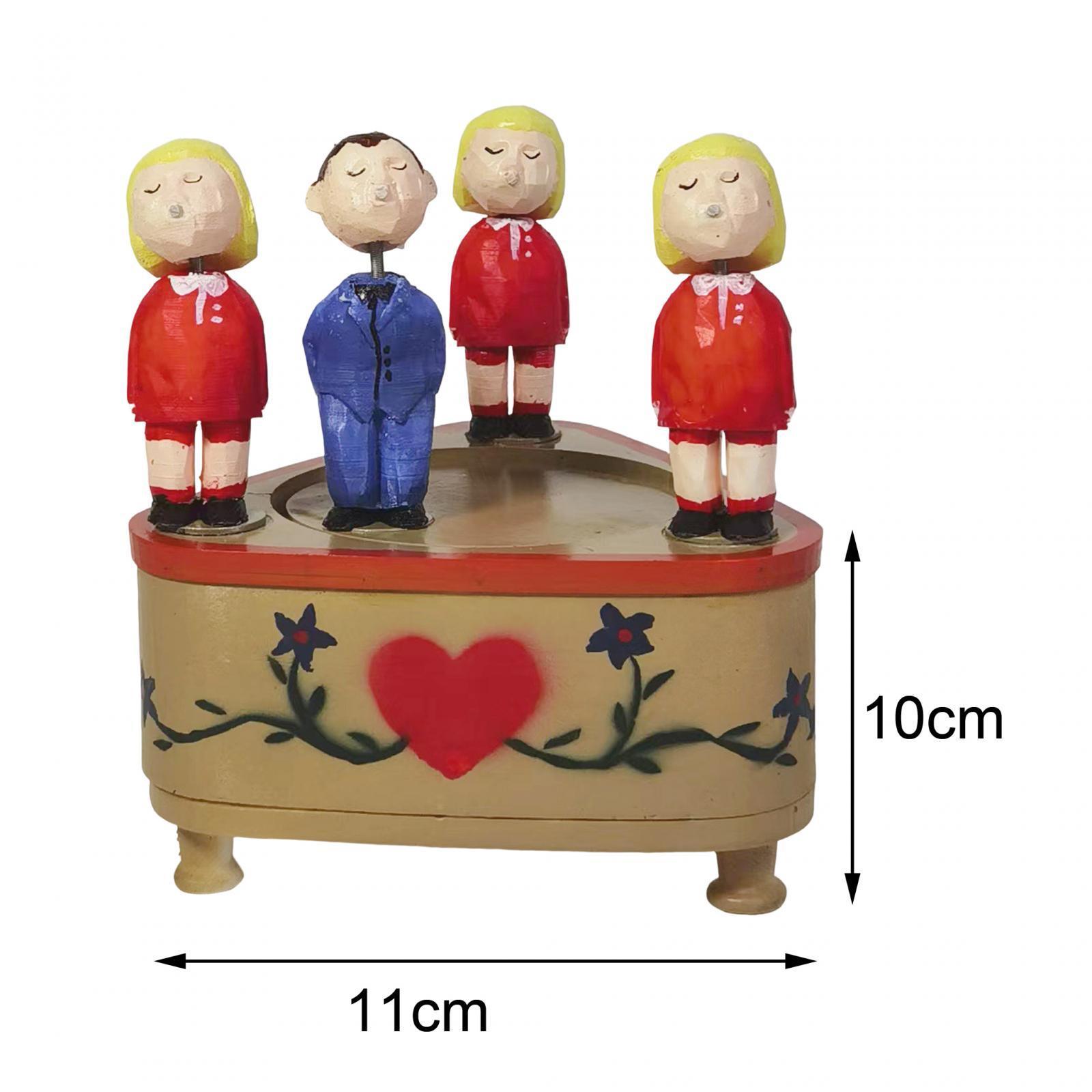 Kissing Couple Doll Music Box Creative Music Mechanism Rotating Statue for Birthday Gifts Boys