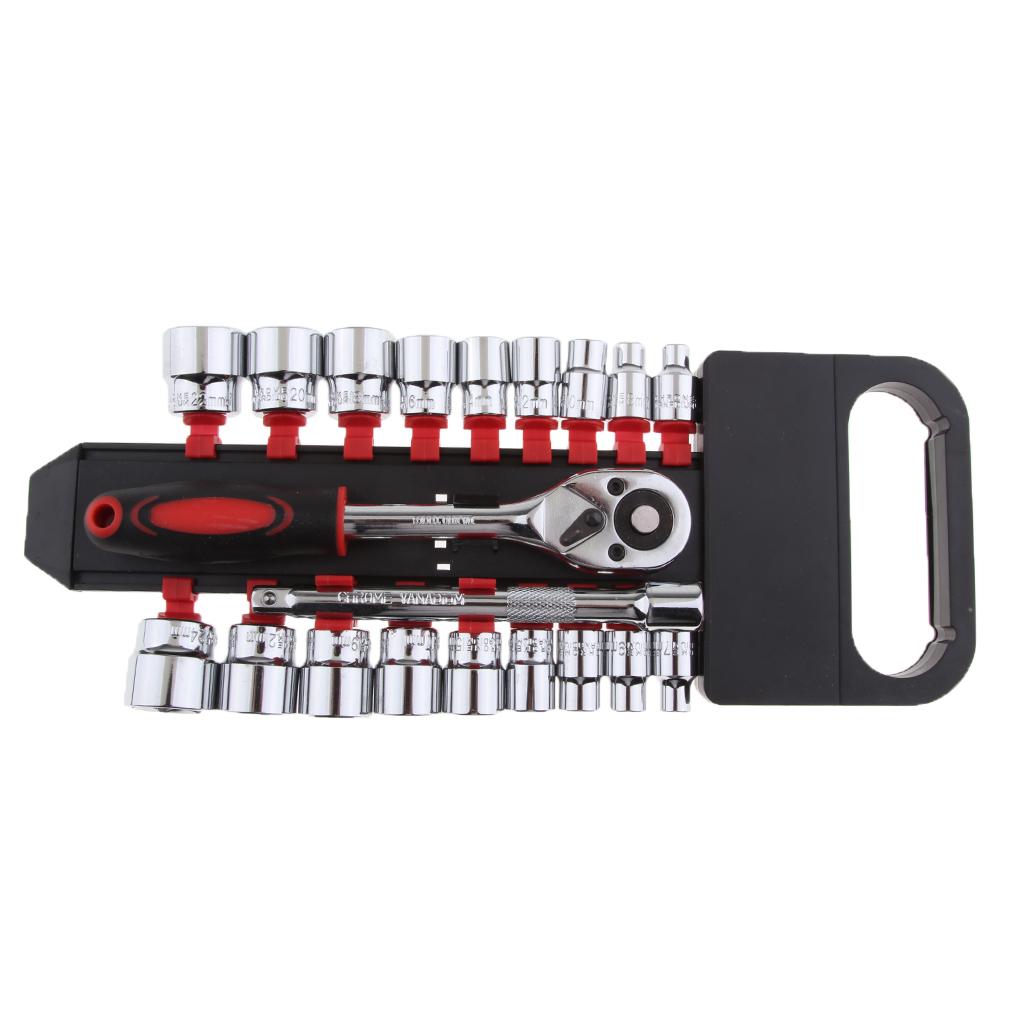 Socket Set Repair Tool Torque Ratchet Wrench Chrome Vanadium Steel