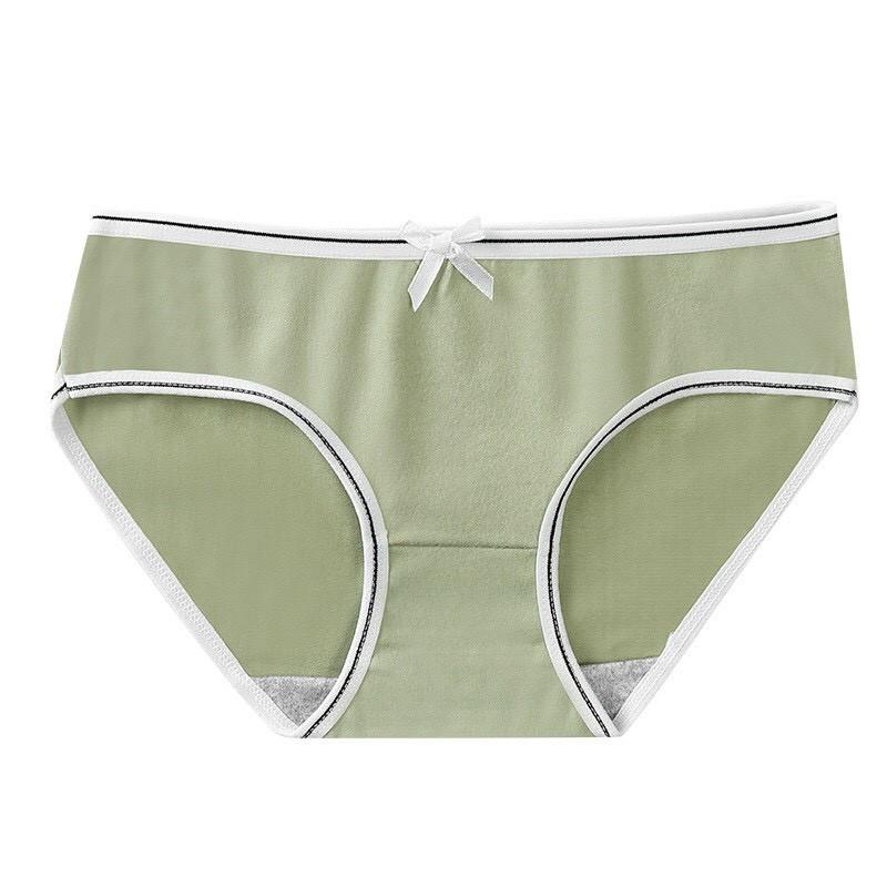Quần Lót Nữ Cotton kháng khuẩn mềm mại ️Quần lót nữ cotton trơn viền đen phối nơ xinh