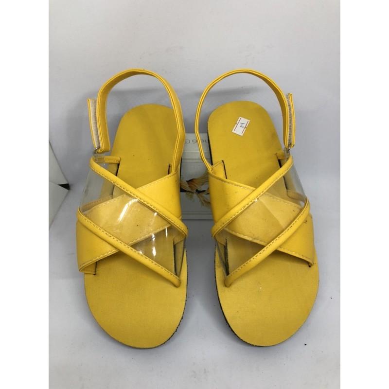 Sandal đồng nai dép quai hậu nữ đế xanh chuối quai xanh chuối phối cùng quai trong suốt size từ 34 nữ đến 40 nữ