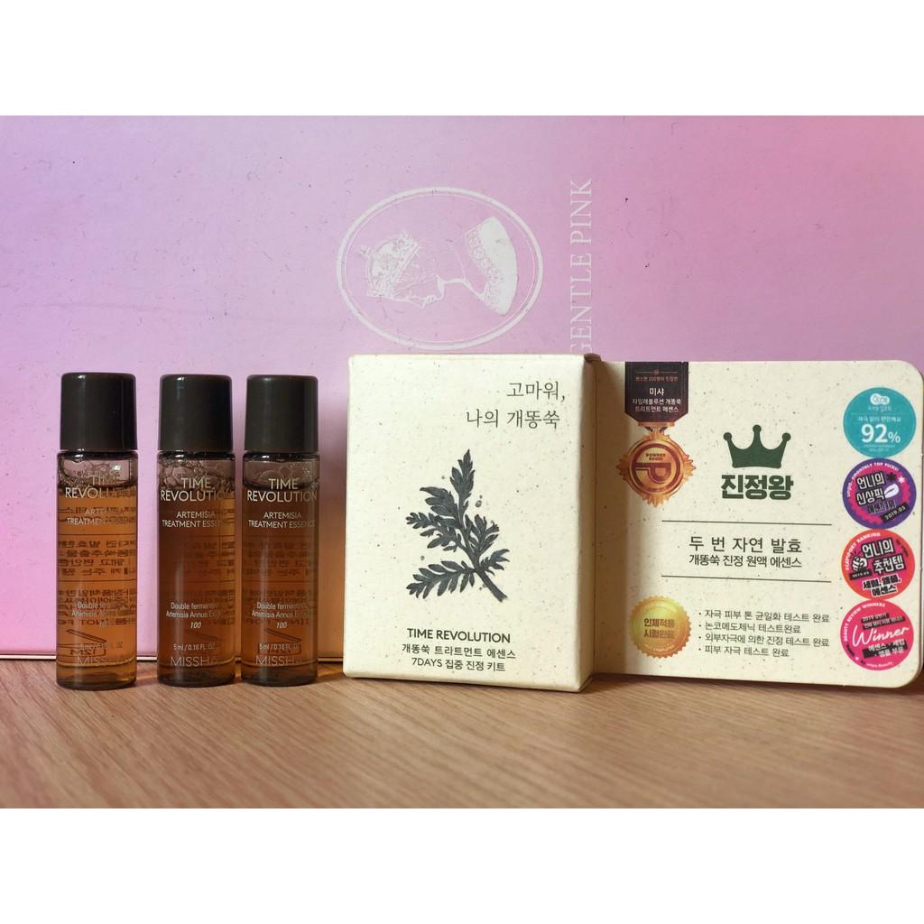 Set 3 Chai Tinh Chất Dưỡng Missha Time Revolution Artemisia Treatment Essence Mini 5ml x3ea