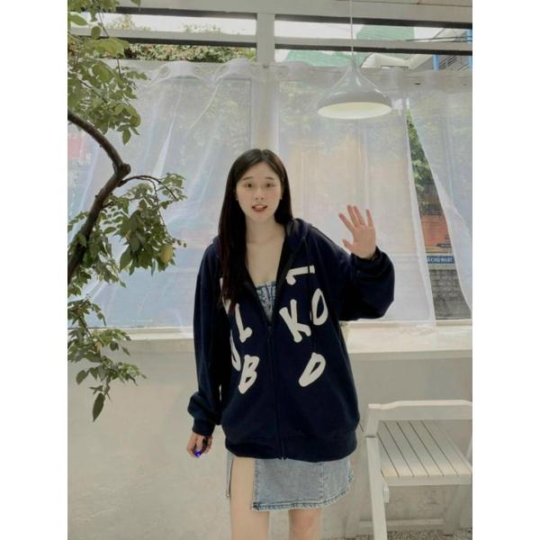Áo hoodie CLUB KOL form rộng unisex nam nữ,nón to trùm đầu có kéo zip,mẫu áo khoác nỉ bông ulzzang