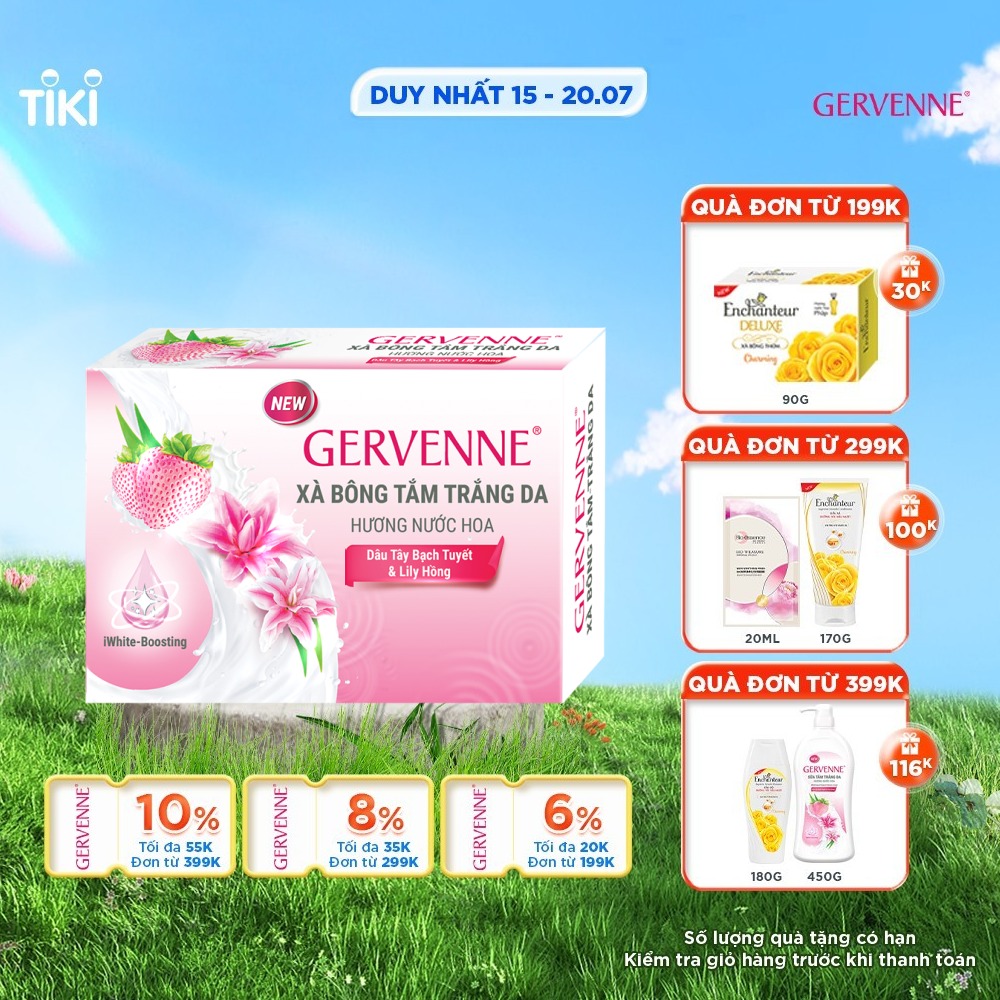 Xà bông tắm trắng da hương nước hoa Gervenne 90g