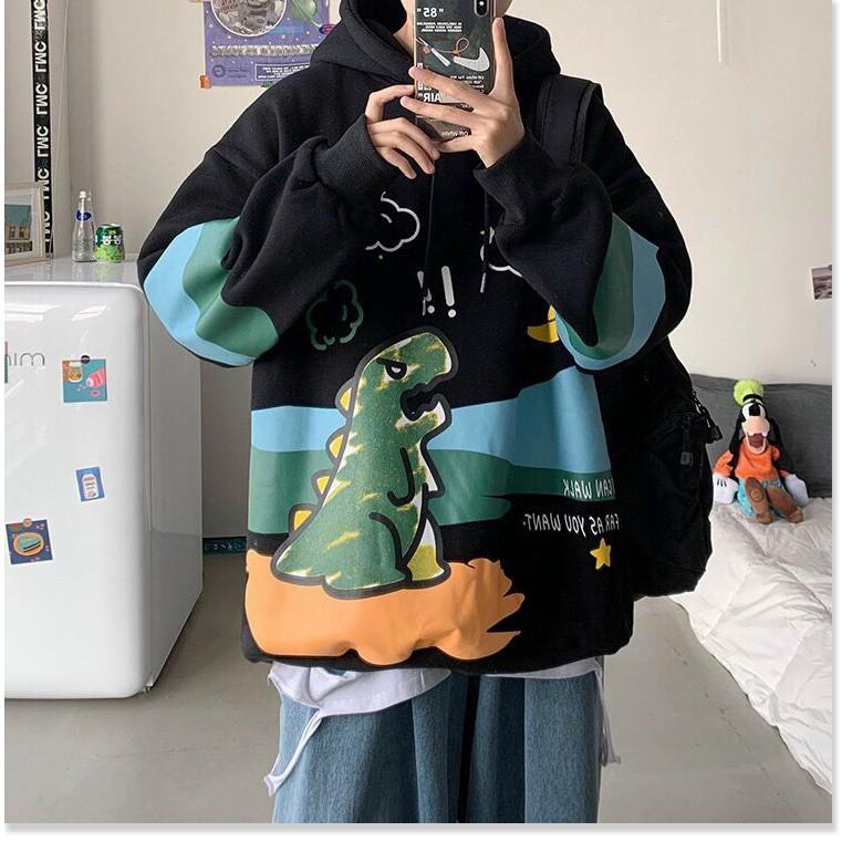 ÁO HODDIES KHỦNG LONG CÓ MŨ CỰC CHẤT HOẠ TIẾT ĐẸP 2021 KHANH AN FASHION
