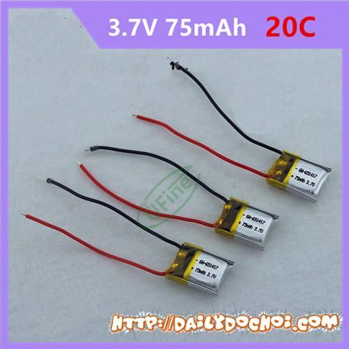 Pin sạc 3.7v dung lượng 75mAh có 2 dây hàn trực tiếp