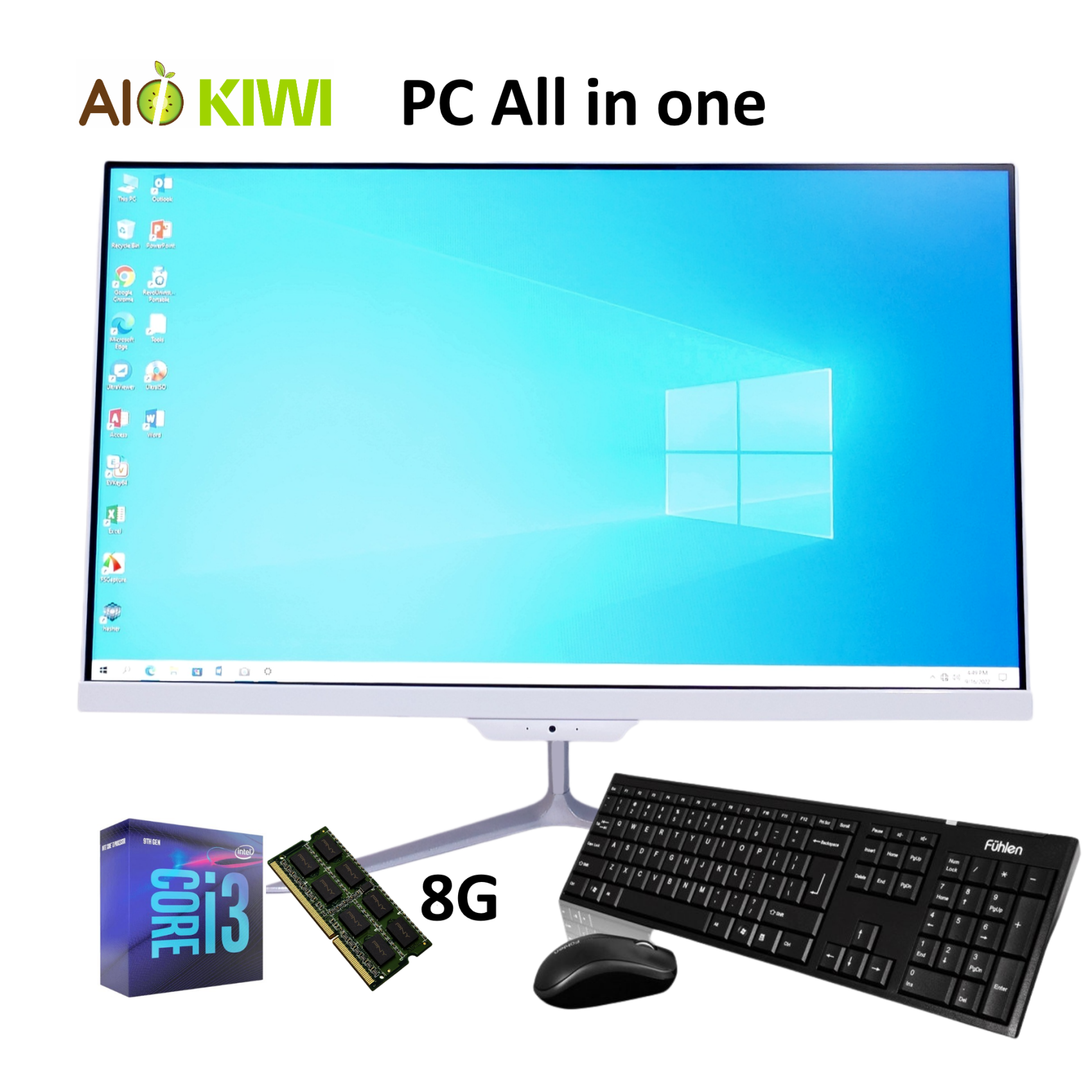 Máy tính PC All in one, AIO KIWI 19P (Core i3 3220, Ram 8G, SSD 240G, 19 inch), máy tính trong màn hình.