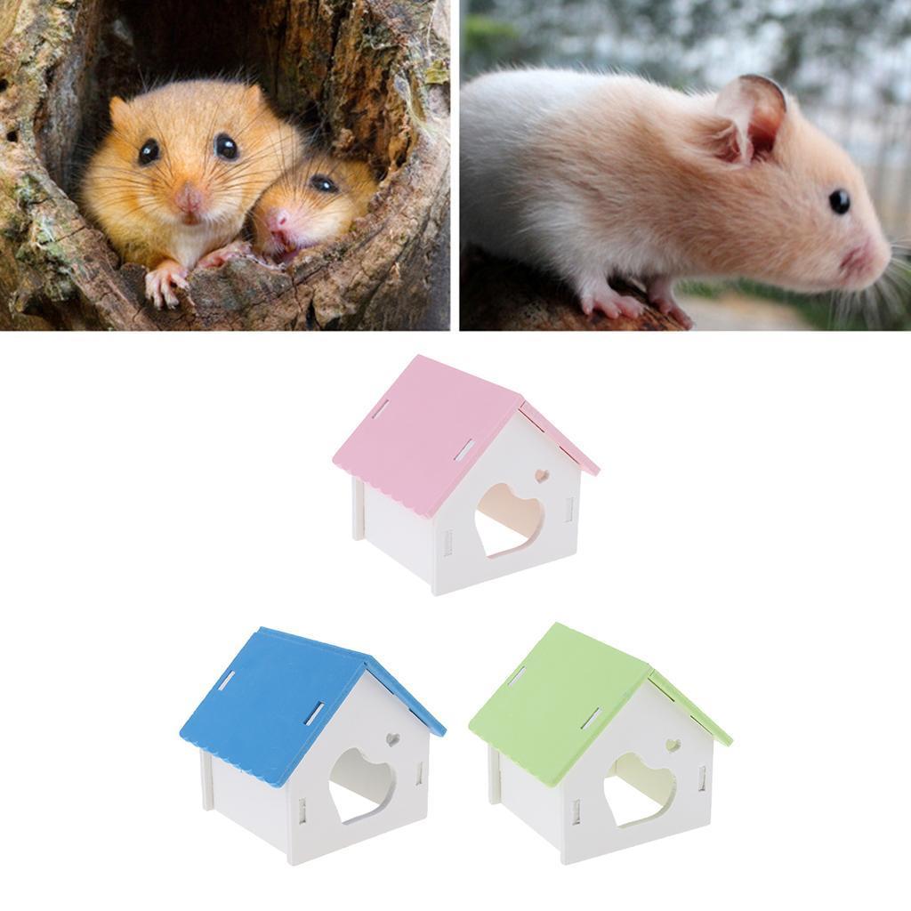 Hamster House Small Animal Hideout Pet Mini Hut Hamster Cabin Cages pink