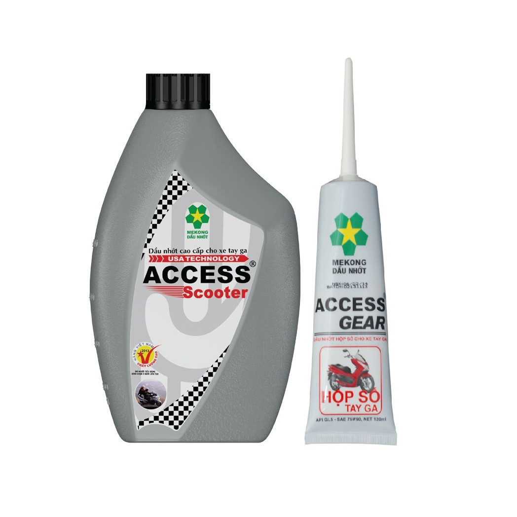 Combo nhớt xe tay ga cao cấp Mekong ACCESS Scooter 800ml tặng kèm nhớt hộp số ACCESS Gear Oil 120ml