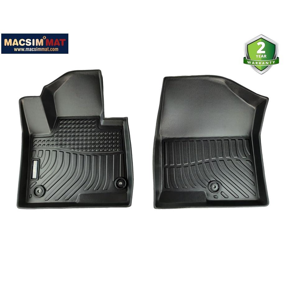 Thảm lót sàn xe ô tô Hyundai Santafe 2013-2018 Nhãn hiệu Macsim chất liệu nhựa TPE cao cấp màu đen