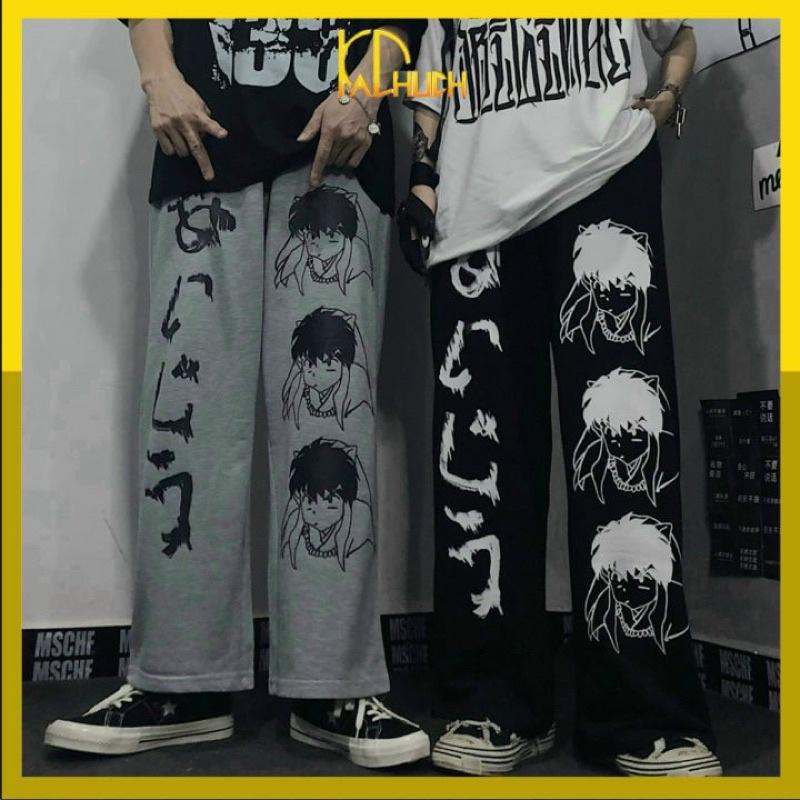Quần nỉ unisex nam nữ form rộng in hoạ tiết hoạt hình (JOGGER ỐNG SUÔNG DÀI 95cm) KÈM VIDEO THẬT