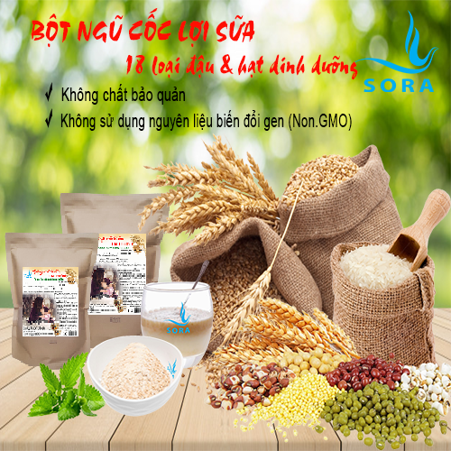 Sora Bột ngũ cốc lợi sữa 18 loại đậu & hạt dinh dưỡng