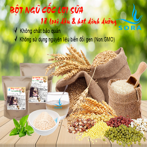 Sora Bột ngũ cốc lợi sữa 18 loại đậu &  hạt dinh dưỡng