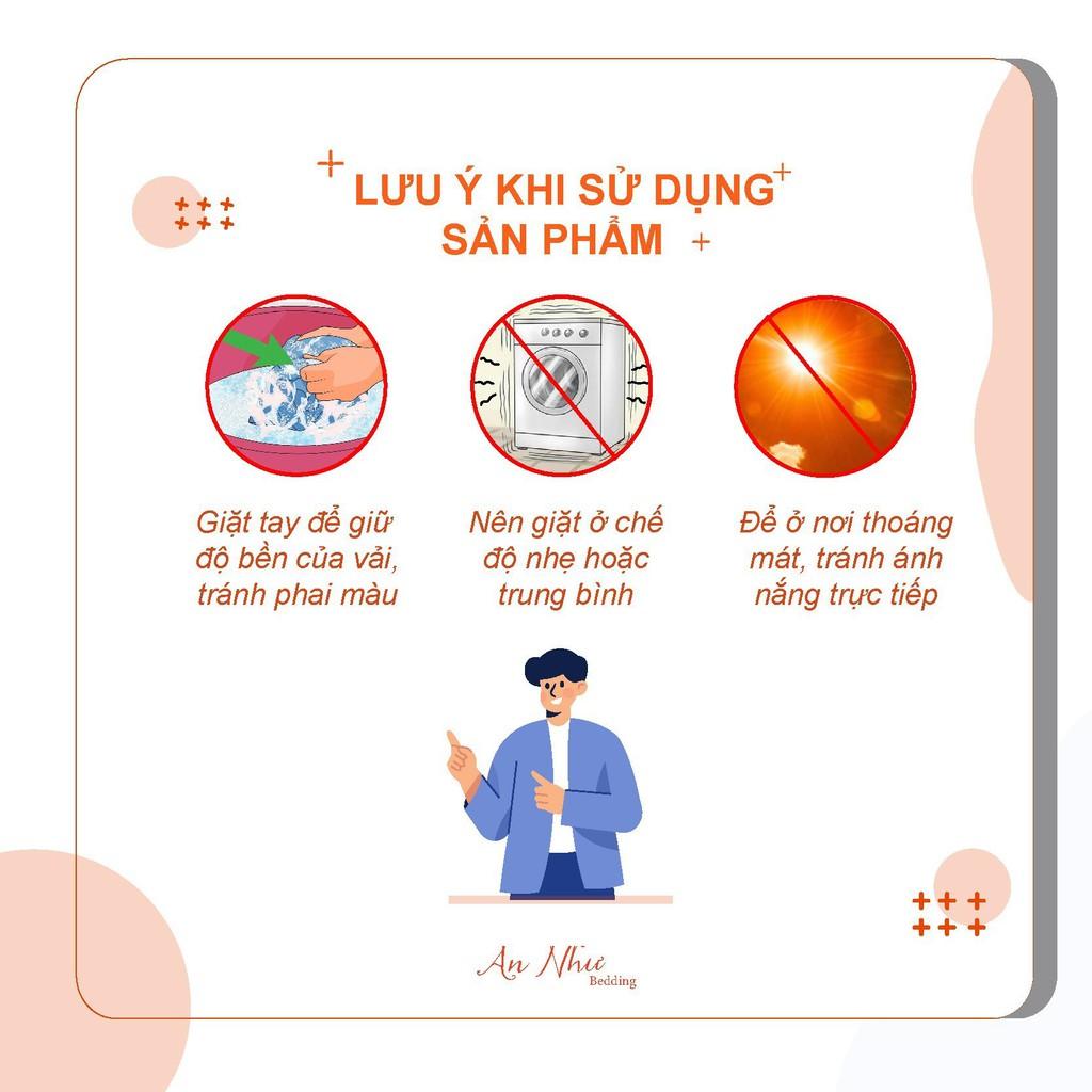 Bộ ga gối m6/m8 ga trải giường + 2 vỏ gối nằm hoa lá 