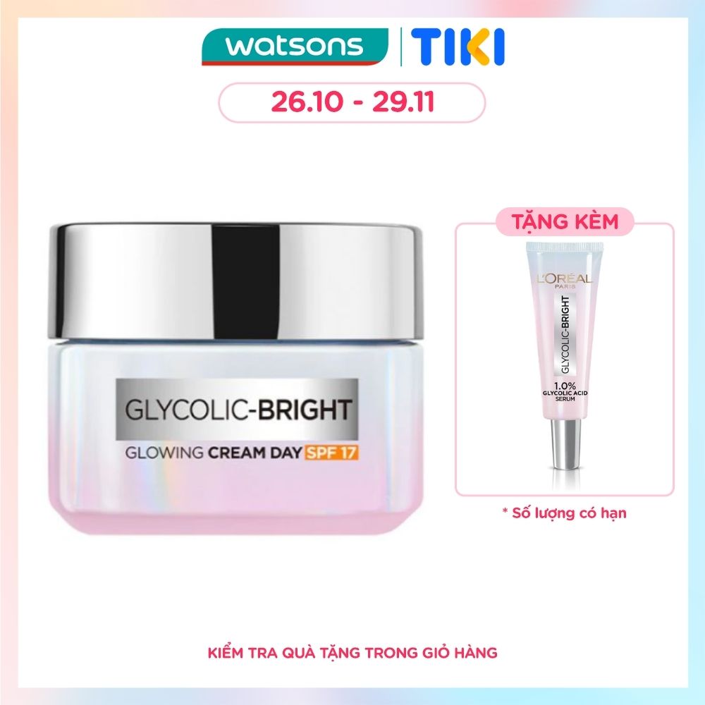 Kem Dưỡng Ban Ngày L'Oreal Paris Sáng Da Glycolic Bright Glowing Cream Day SPF17 50ml