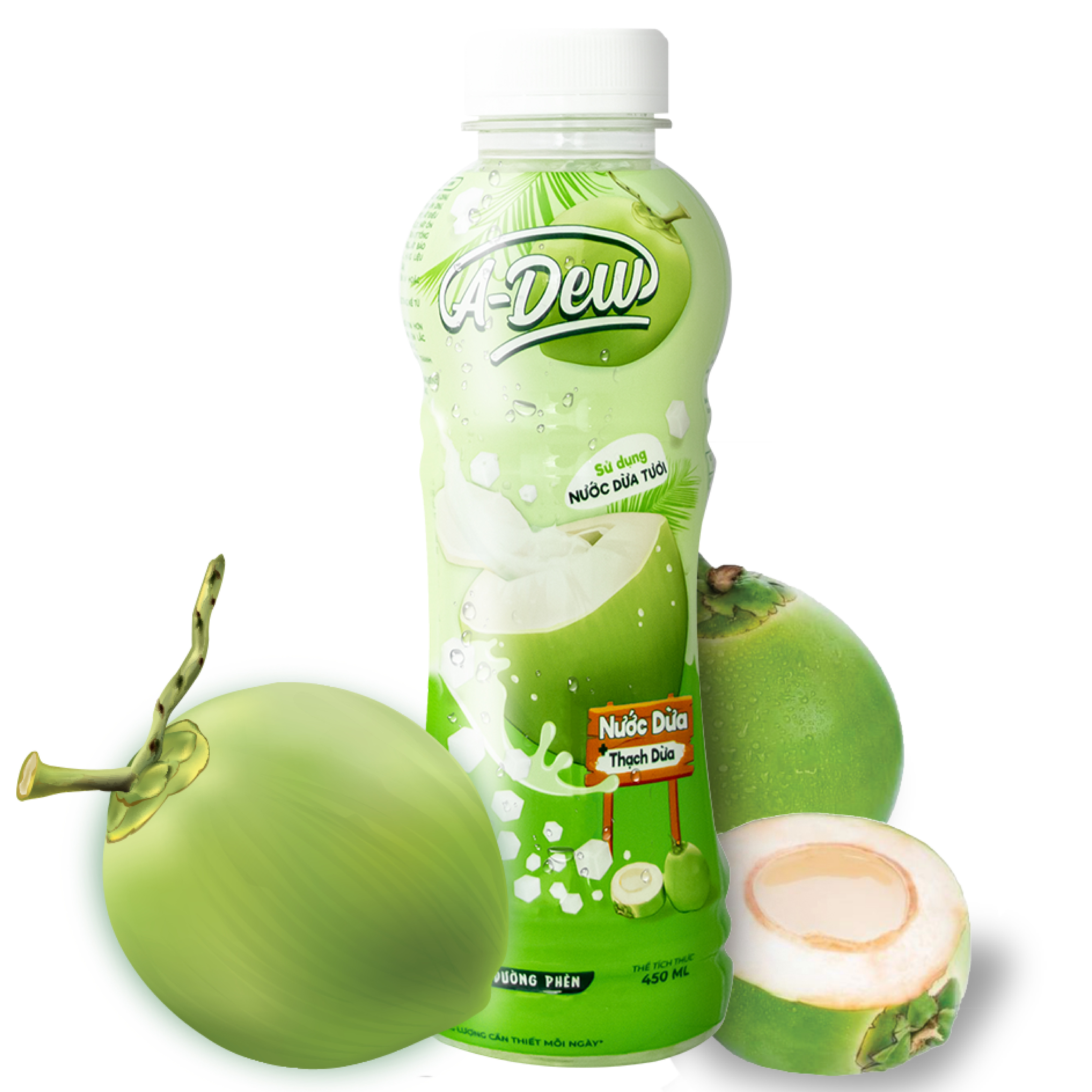 Nước Dừa Thạch Dừa A Dew 450ml - Lốc 6 Chai