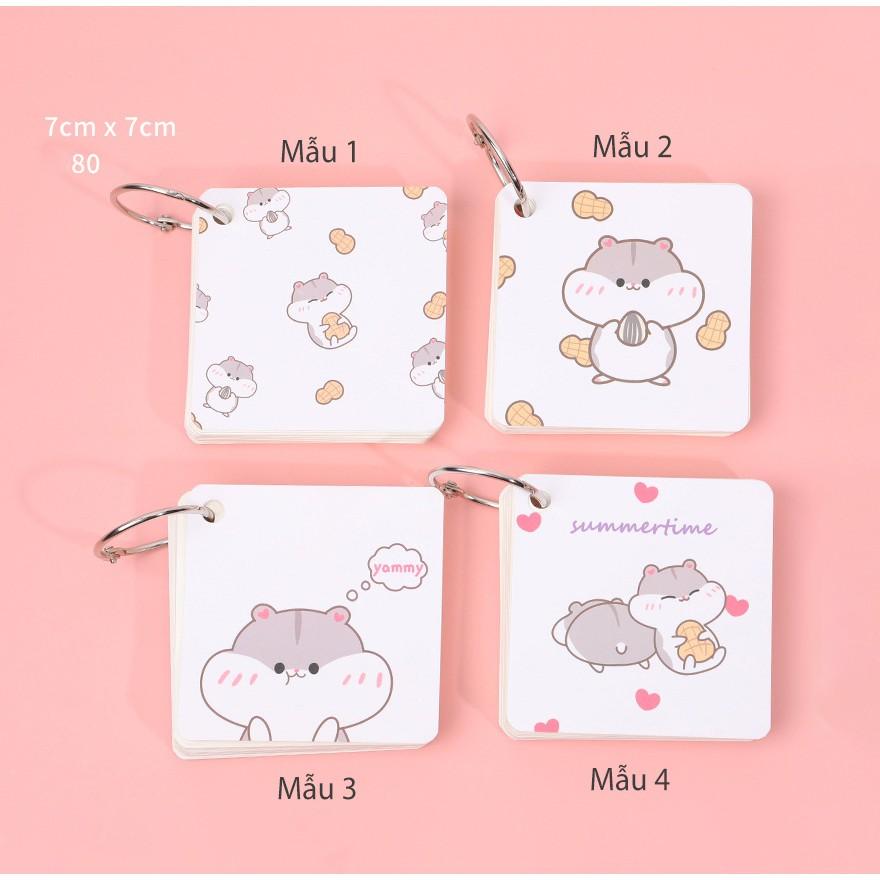 Flashcard Khổ Lớn MeoMeo 80 Tờ 7x7cm Cute