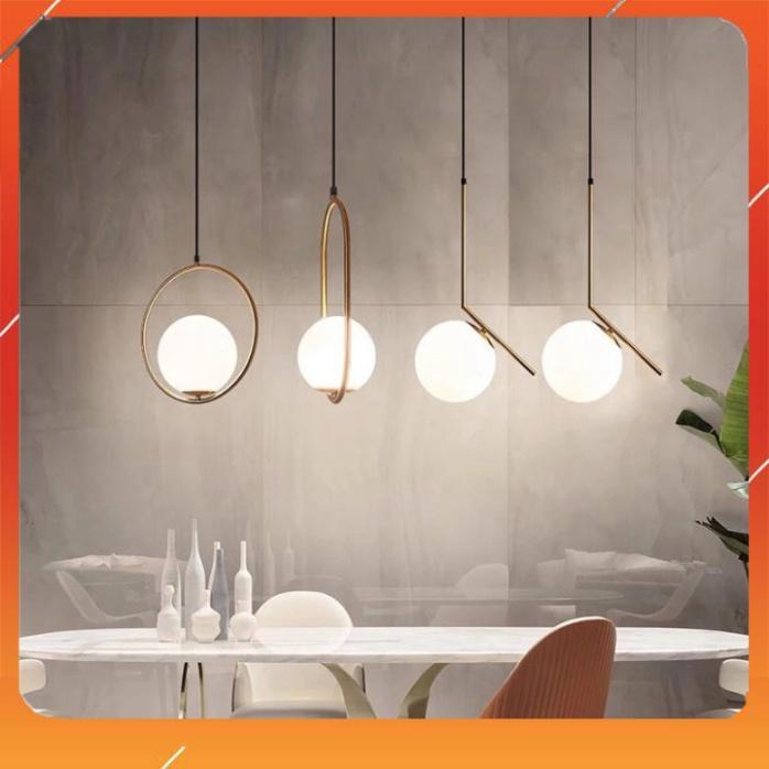 ĐÈN THẢ DECOR NORDIC PHONG CÁCH BẮC ÂU, ĐÈN THẢ CÀNH MẠ VÀNG CẦU THỦY TINH TRẮNG ĐỤC D200