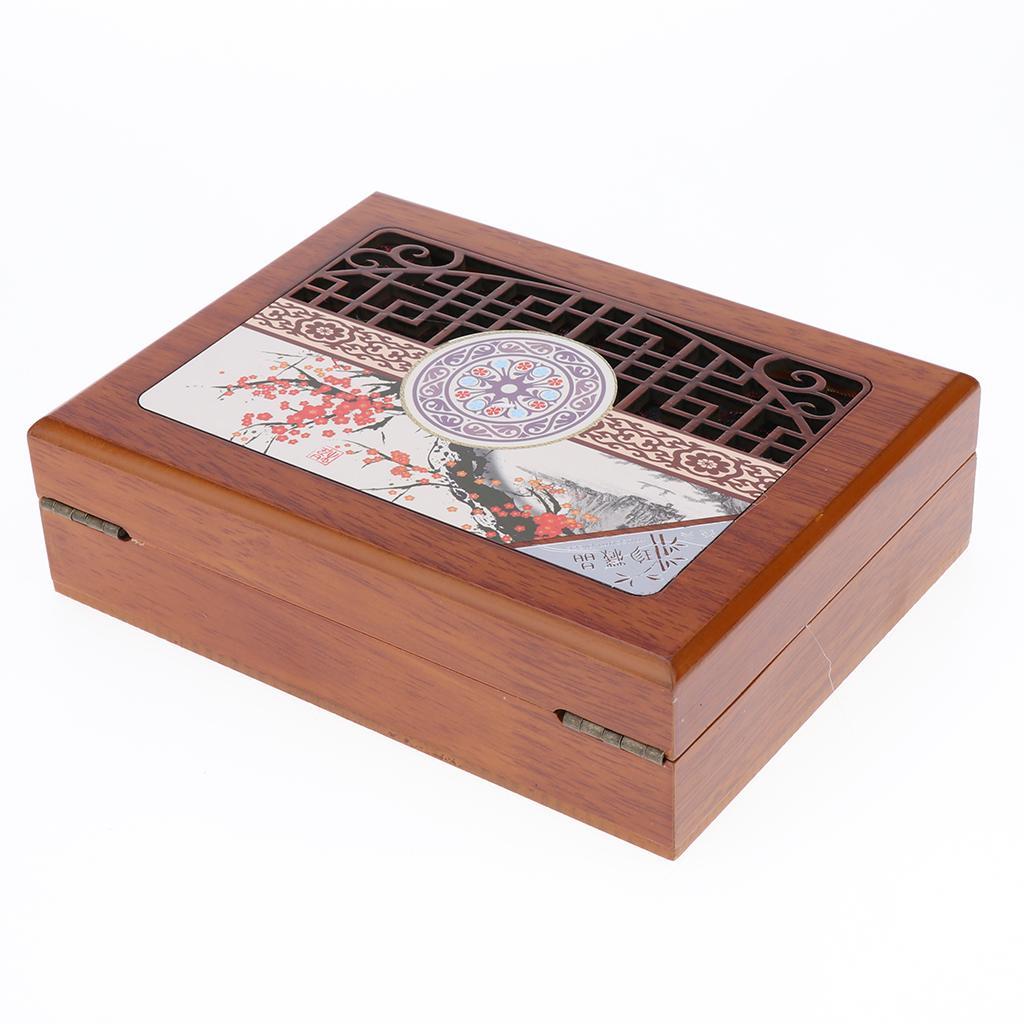 Chinese Style Wooden Jewelry Box Storage, Luxury Wood Necklace Organizer for Women Men, Luxury Case for Earrings Bracelets Watches