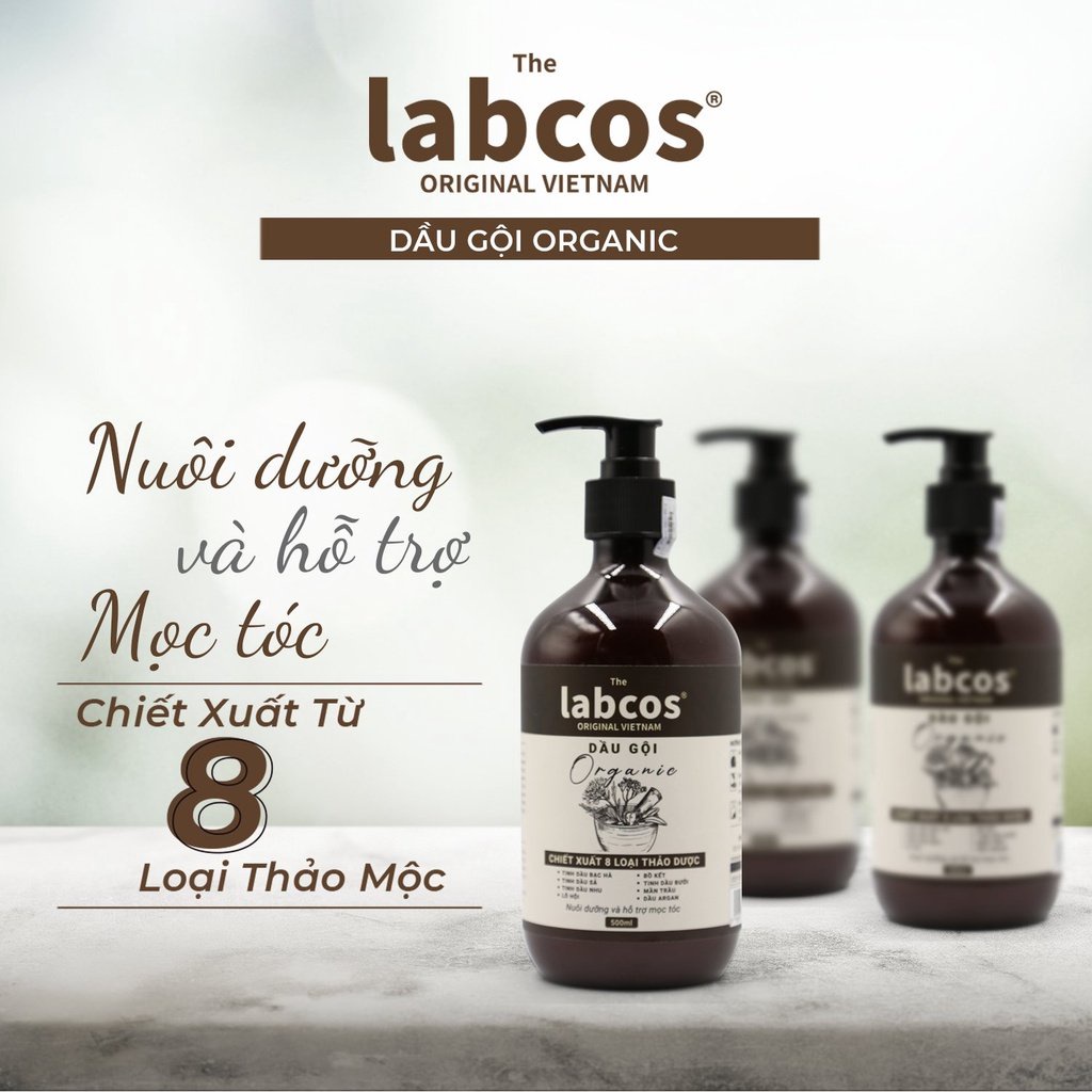 Combo Gội Xả Organic The Labcos Original Chiết Xuất Thiên Nhiên 8 Loại Thảo Mộc Nuôi Dưỡng Da Đầu Và Mái Tóc