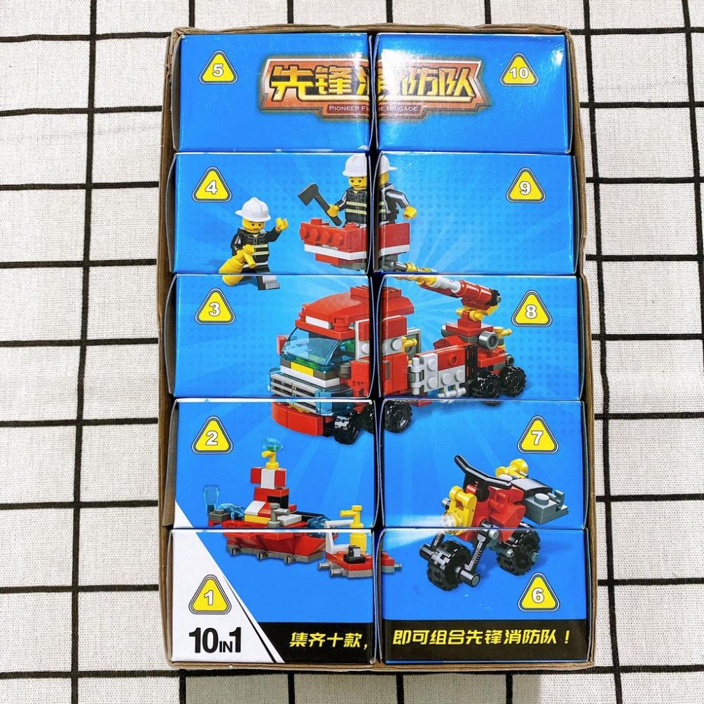 Đồ chơi Xếp hình xe màu đỏ 10 trong 1