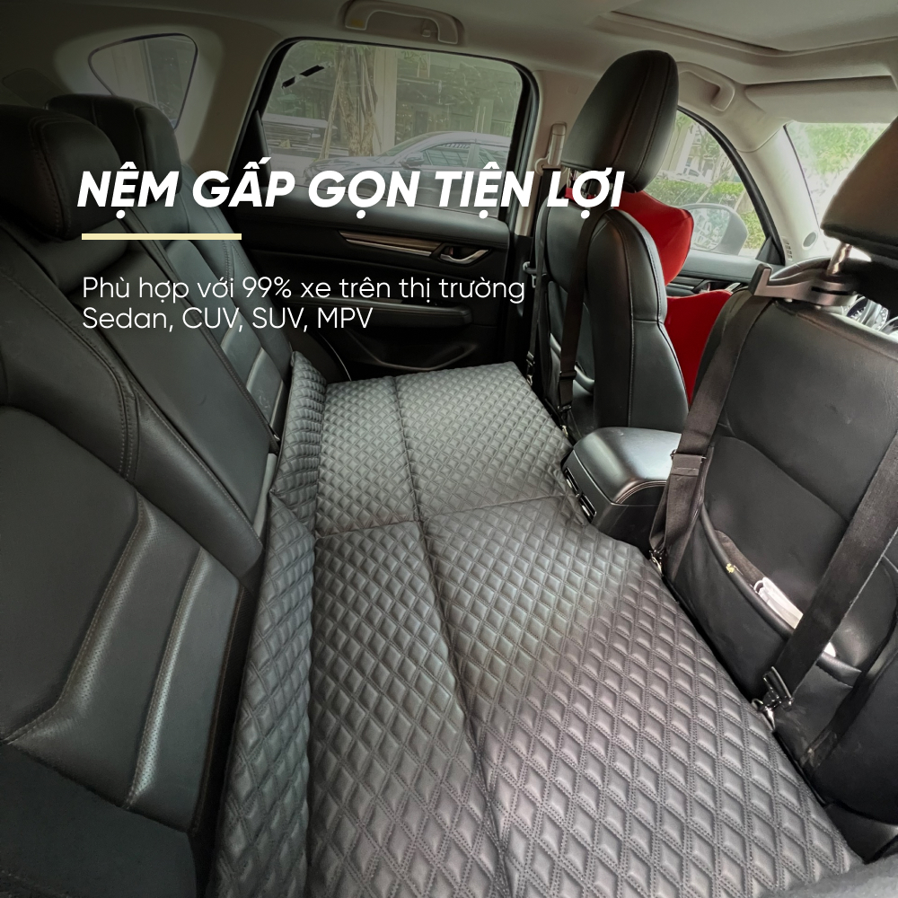 Nệm Ô Tô Gấp Gọn Không Cần Bơm Hơi Treo Ghế Sau Ô Tô | Nệm Gấp Gọn Sử Dụng Tiện Lợi, Dễ Dàng Với Cơ Chế Không Cần Bơm Hơi