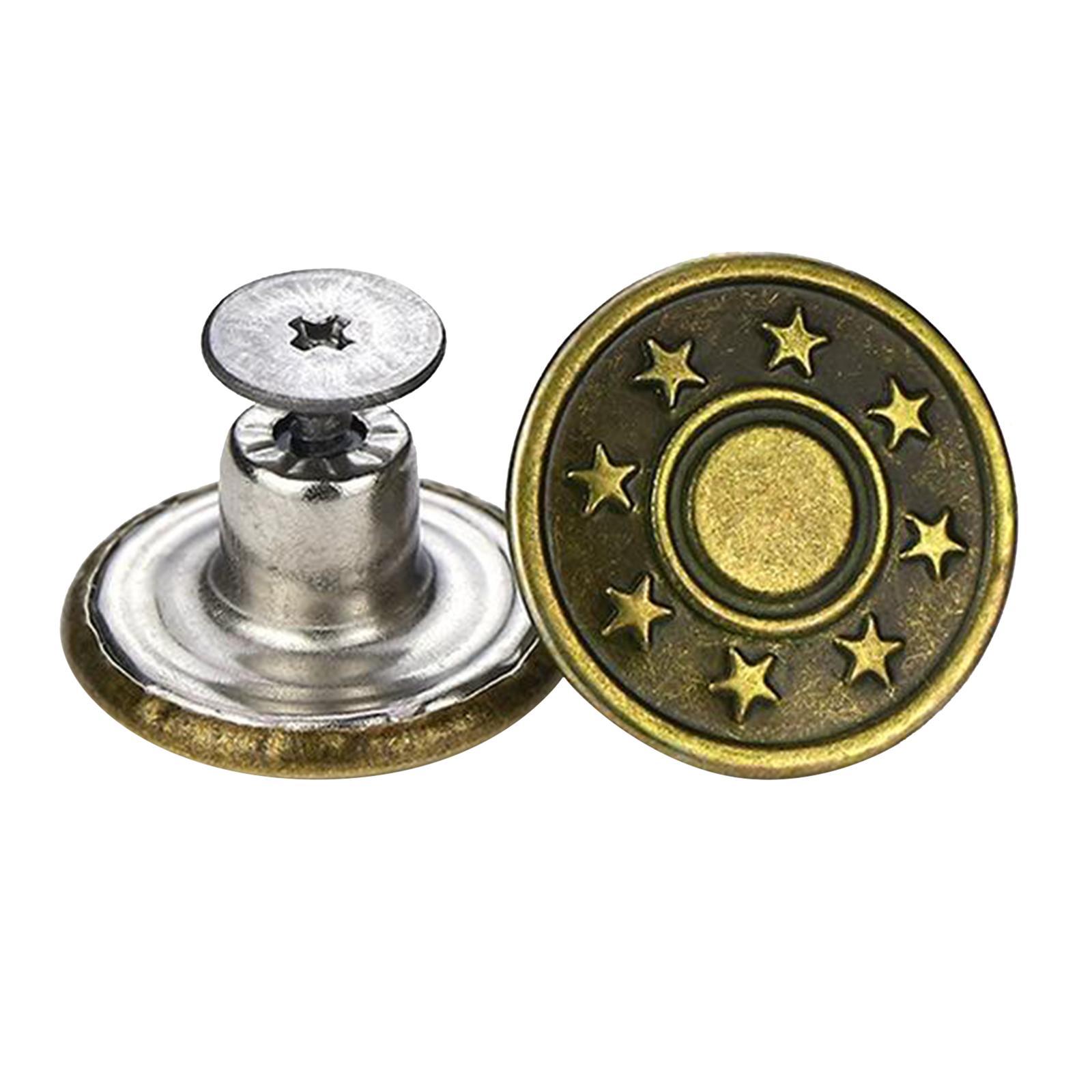 2x12x 17mm Jeans Buttons Repair Studs for Jean Pant Replace Copper Little Star